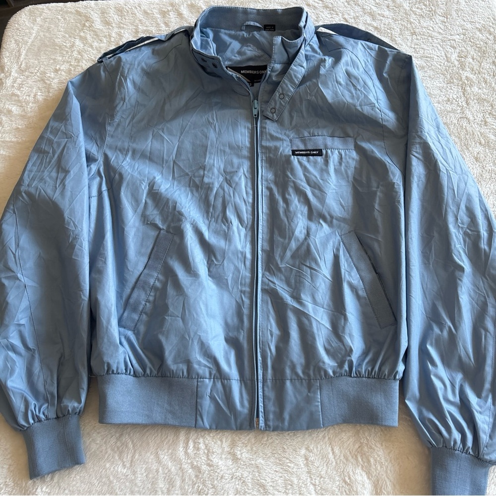 Members Only Light Blue Windbreaker Jacket